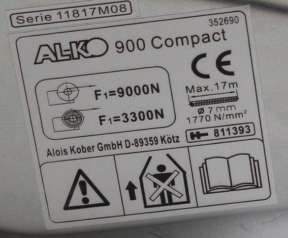 Kézi csörlő AL-KO 900 kg-os pótkocsihoz