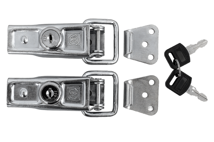 Oldalsó kampókészlet WINTERHOFF BVS 60-1 + BVSG 60-A rögzítőkkel, komplett pótkocsi oldalzár kulccsal