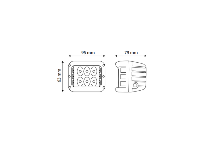 Két darabos LED munkalámpa szett, reflektorral TT TECHNOLOGY TT.13209 12xLED 2200lm