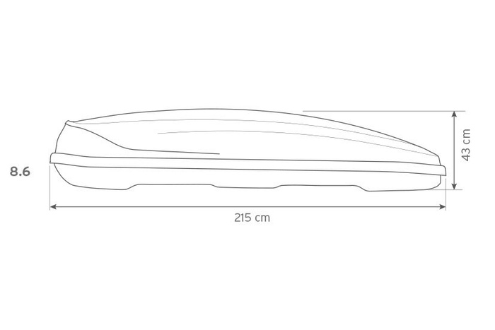 Inter Pack Traxer 8.6 tetőbox, fekete metálfényezéssel