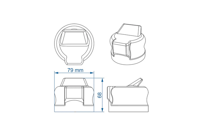 ProPlus utánfutó aljzat fedél 343530 gumi fedél 79mm