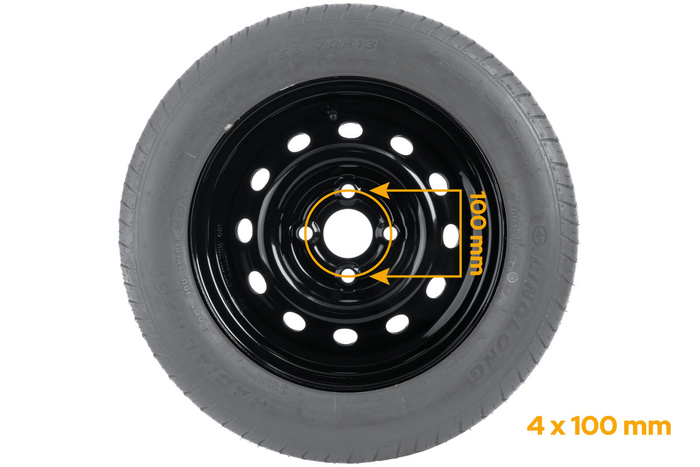 LINGLONG GUMIABRONCS 155/70 R13 75N UNITRAILER FELNI fekete 4Jx13"H2 4x100 ET:30