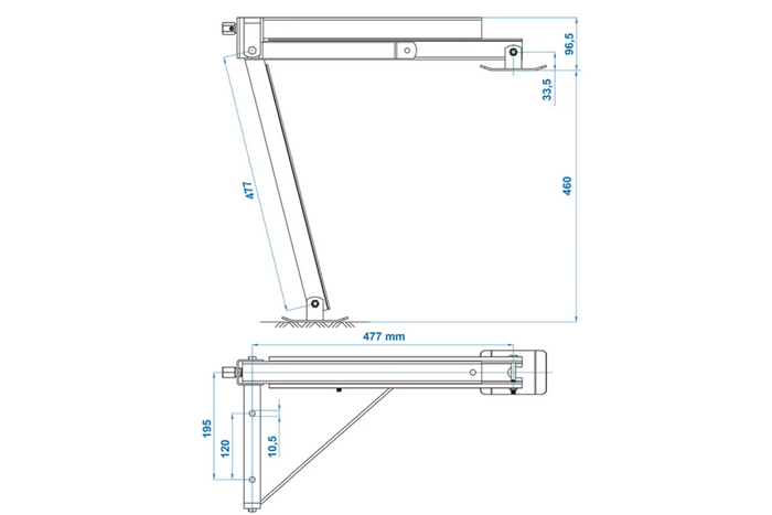ProPlus 361510V01 kihúzható saroktámasz bal első/jobb hátsó pótkocsi oldalra 600kg 460mm