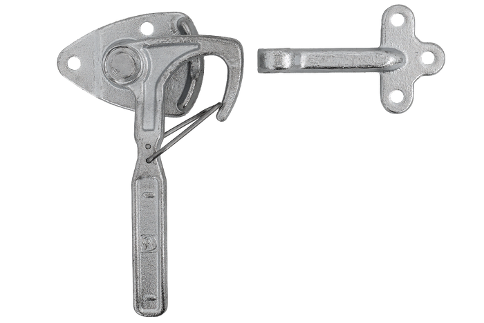 Jobb oldali vonóhorog WINTERHOFF WV 20-R + WVG 20-A rögzítőelemekkel, teljes pótkocsi oldalsó zárral