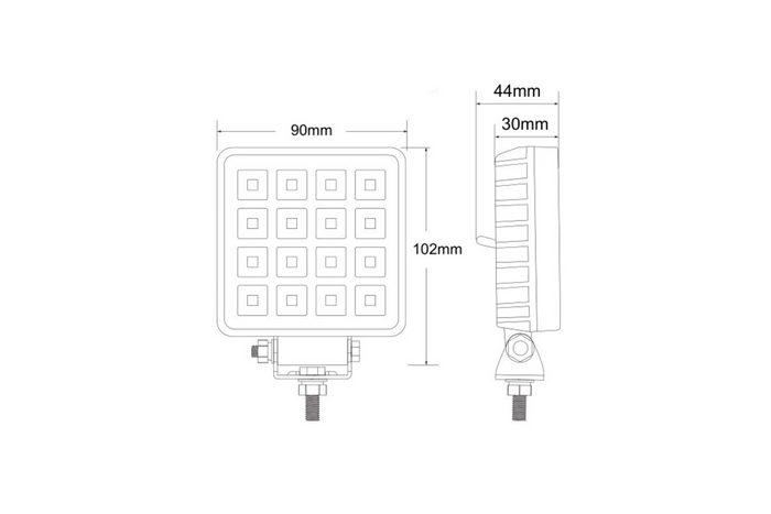LED munkalámpa, fényszóró TruckLED L0154 16xLED 1844lm kapcsolóval