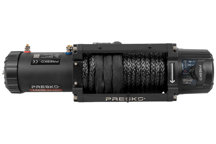 Elektromos csörlő PRESKO RAPTOR 13.5FS 12V 6130kg-os utánfutóhoz 24m kötéllel