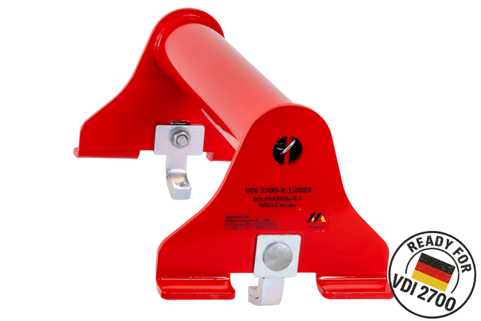 PRAMAR Radstopper VDI 2700 piros univerzális kerékék vontatóhoz