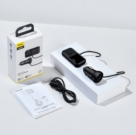 BASEUS T típusú S-16 FM adó bluetooth 5.0 MP3 + autós töltő 2x USB