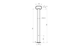 UNITRAILER MS 0019-700 fix tartó 150 kg-os platós pótkocsihoz 48 mm 700 mm