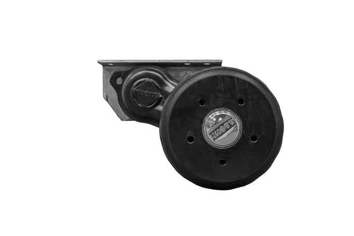 KNOTT VGB13M fékezett tengely pótkocsihoz/autószállítóhoz 1350kg 1200mm 1550mm 5x112