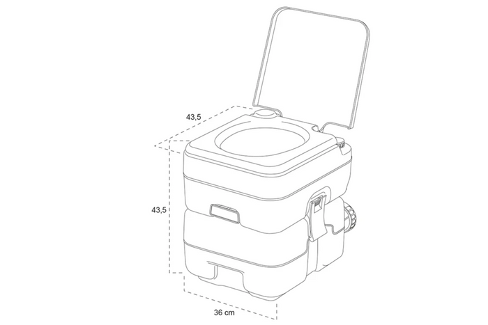 ProPlus 370415CR hordozható kemping WC, szürke, 10 liter/10 liter
