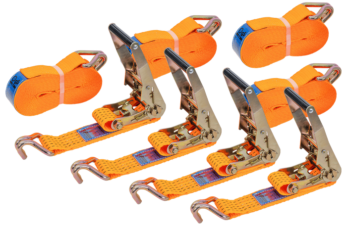 Négy darabos UNITRAILER 8m/50mm/5t szállítószalag-készlet feszítővel