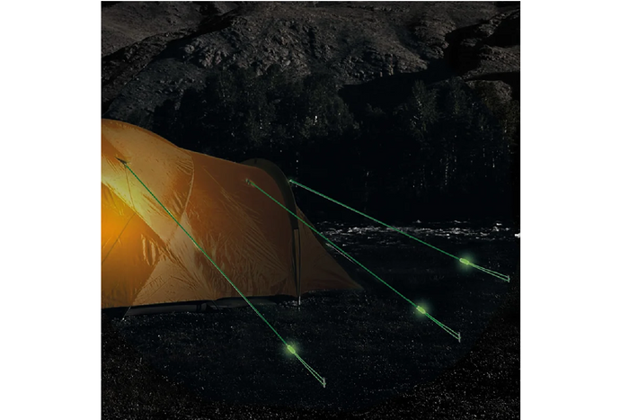 Négy darabos ProPlus 361802 fluoreszkáló kötélkészlet 4 méteres sátorhoz