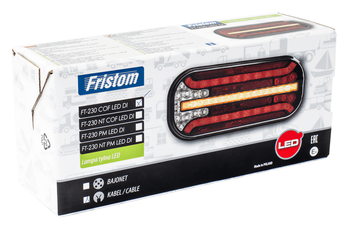 FRISTOM FT-230 LED hátsó lámpa 6 funkciós univerzális