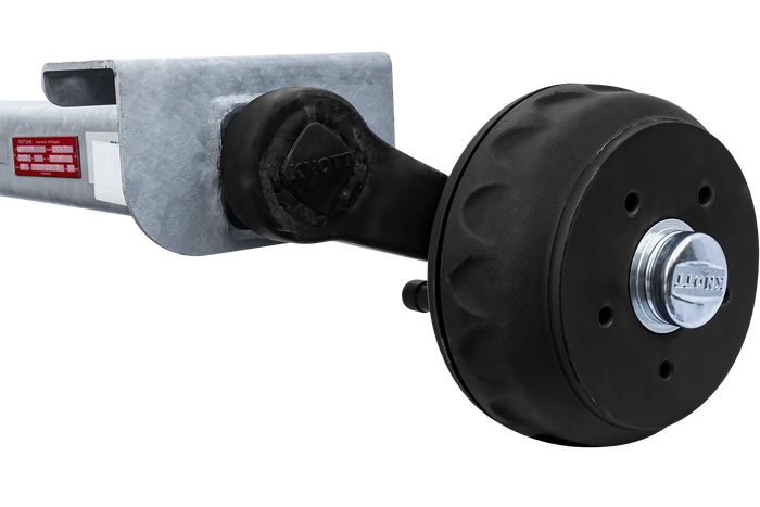 KNOTT VGB13 fékes hajóutánfutó tengely 1350kg 1700mm 2200mm 5x112