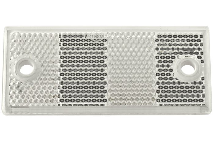 Téglalap alakú lyukas reflektor FEHÉR DOBPLAST 90x40mm fényvisszaverő lámpa