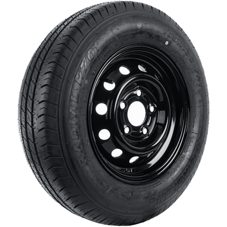Megerősített pótkocsi kerék LINGLONG GUMIABRONCS 165/80 R13C 96/94N UNITRAILER FELNI fekete 4.5Jx13"H2 5x112 ET:30