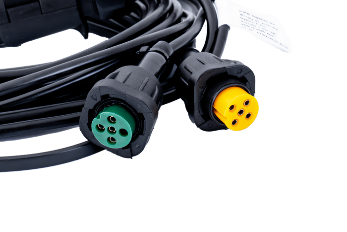 Lámpakészlet: DOBPLAST DPT35 LED hátsó lámpák + FRISTOM FT-009 LED oldalsó helyzetjelző lámpák + MANTES 4,5 m-es 7 tűs kábelköteg