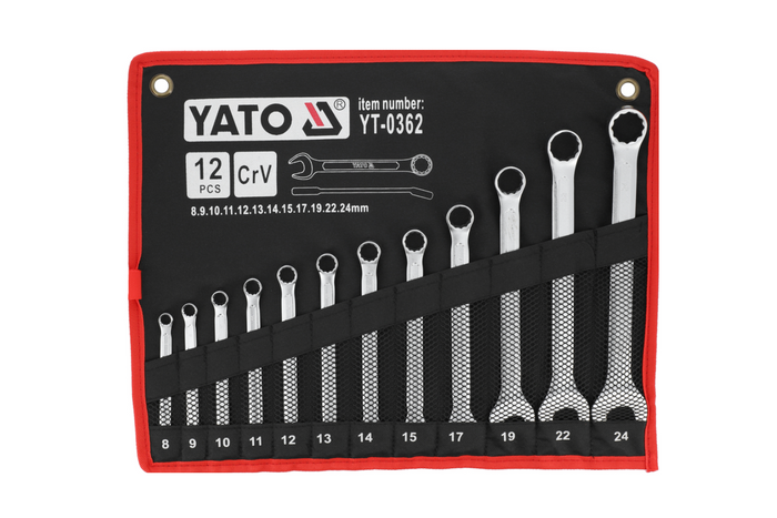 YATO YT-0362 csillag-villáskulcs 8-24mm 12 db.