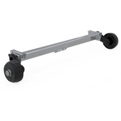 KNOTT VGB13M fékezett tengely pótkocsihoz/szállítóhoz 1350kg 1450mm 1950mm 5x112