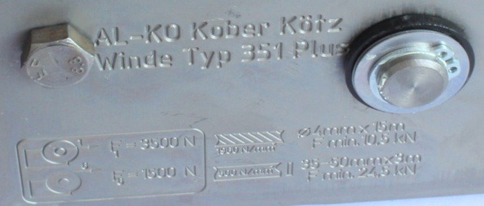 Kézi csörlő AL-KO 350 kg-os pótkocsihoz