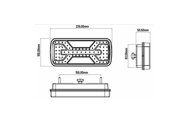 KAMAR X-SPIDER L2430 hátsó lámpa bajonettzárral 5 tűs 6 funkciós bal oldali