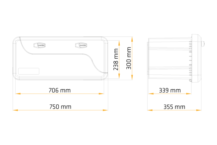 DAKEN 82203 BLACKIT szerszámosláda 750x300x355mm 50.6l rögzítőkonzolokkal