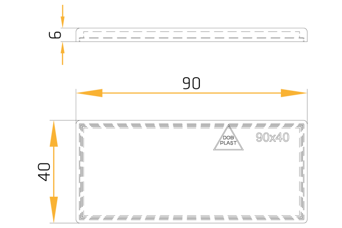 Téglalap alakú, piros, öntapadós reflektor DOBPLAST 90x40mm SET 4x reflektor