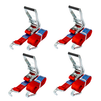 Négy darabos UNITRAILER 4m/50mm/5t piros szállítószalag szett feszítővel