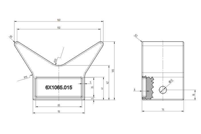 KNOTT 6X1065.015 orrsárvédő csónakutánfutóhoz