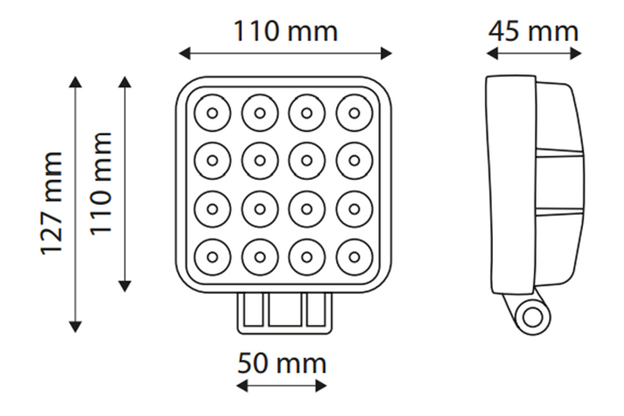 LED munkalámpa reflektorral TT TECHNOLOGY TT.13208 16xLED 3400lm