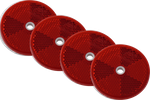 Kerek, lyukas, piros reflektorok, DOBPLAST, 60 mm, 4 db-os reflektorkészlet
