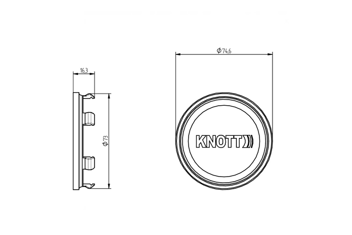 KNOTT 75 mm-es agycsapágy borítás alu felnikre