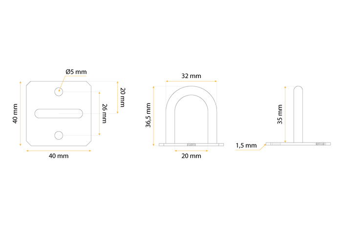 BOZAMET oldalsó markolat h-30 mm-es rögzítőkampó