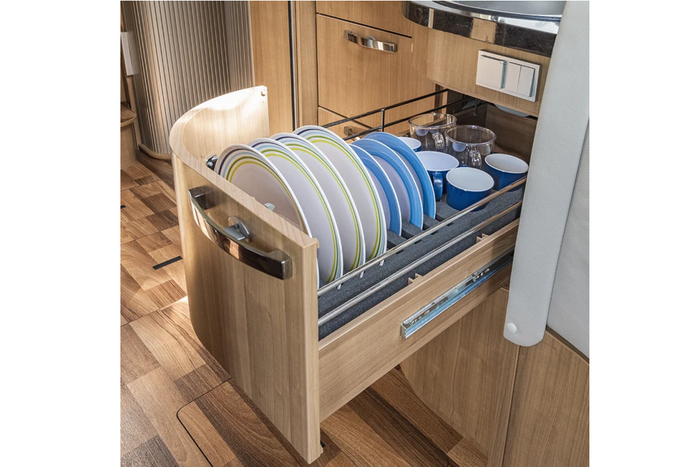 ProPlus 761472PMV02 Camper tányértartó habszivacs tartó 8 tányérhoz és 6 csészéhez