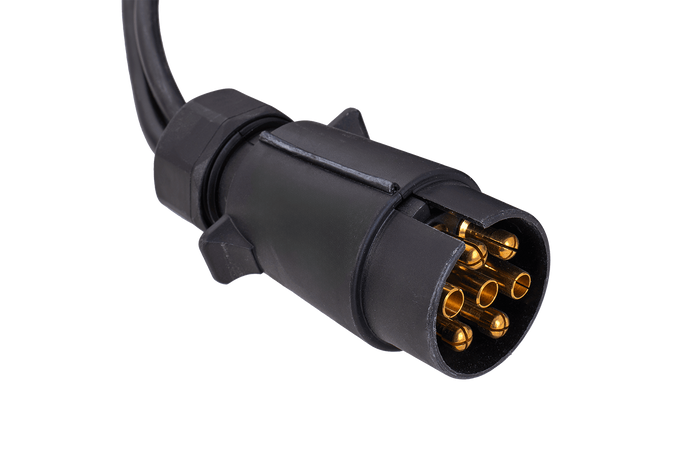 MANTES elektromos szerelési kábelköteg 7m-es pótkocsihoz, 7 tűs dugó, 6,3-as csatlakozókkal