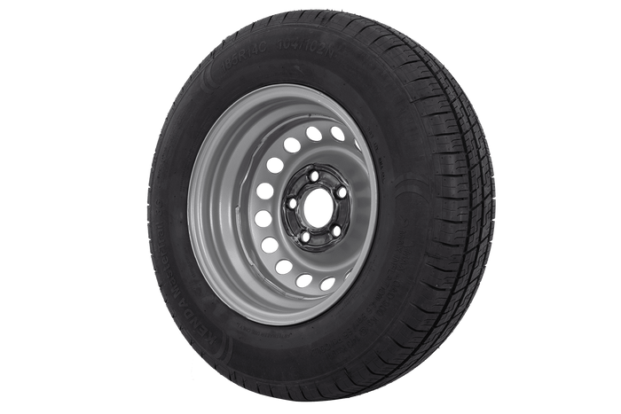 Megerősített pótkocsi kerék KENDA GUMIABRONCS 185/80 R14C 104/102N KENDA FELNI 5.5Jx14"H2 5x112 ET:30