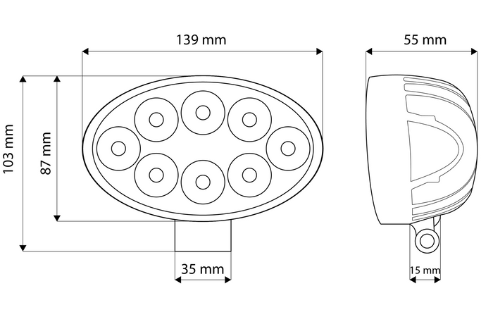 LED munkalámpa reflektorral TT TECHNOLOGY TT.13225 8xLED 1900lm