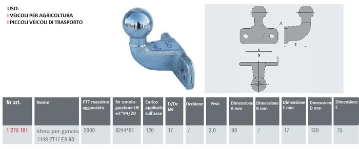 AL-KO vonóhorog 50mm 2000kg kovácsolt