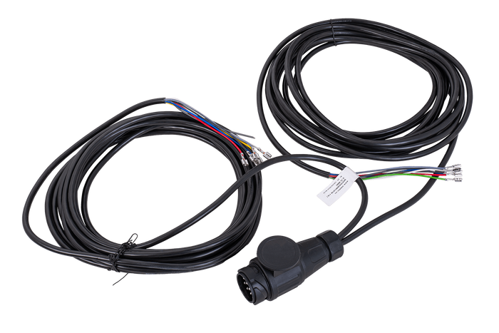 MANTES elektromos szerelés, utánfutó kábelköteg, 8 m, 13 tűs csatlakozó, 6,3-as csatlakozók