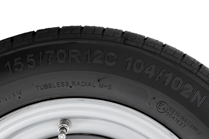 Megerősített pótkocsi kerék KENDA GUMIABRONCS 155/70 R12C 104/102N KENDA FELNI 4.5Jx12"H2 5x112 ET:20
