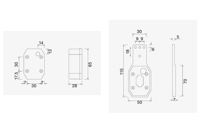 ASPÖCK FLEXIPOINT LED bal oldali helyzetjelző lámpa tartóval fehér/piros