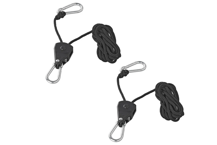 Két darabos ProPlus 320054 drótkötélcsörlő készlet, drótkötélemelő racsnis hajtókarral, 2,5 m, 68 kg