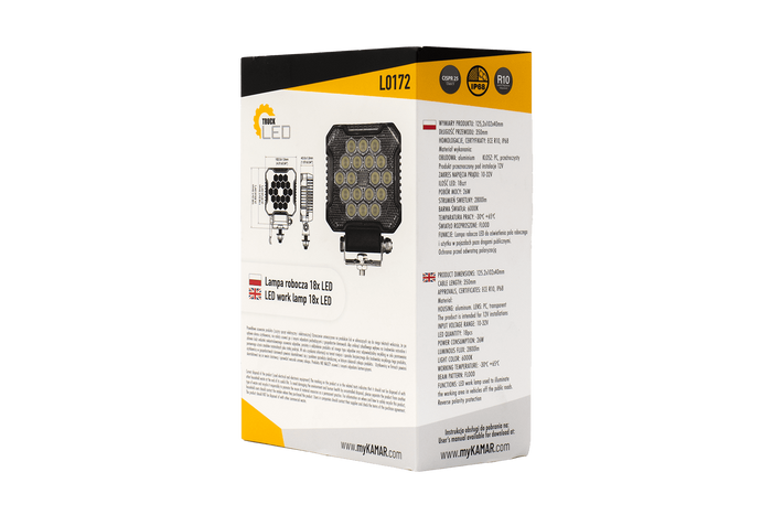 LED munkalámpa fényszóró TruckLED L0172 18xLED 2800lm