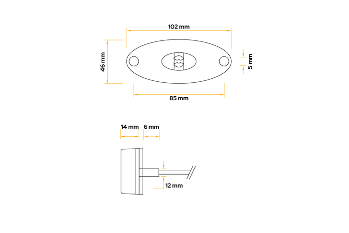 ASPÖCK FLATPOINT II LED-es helyzetjelző lámpa, univerzális fehér