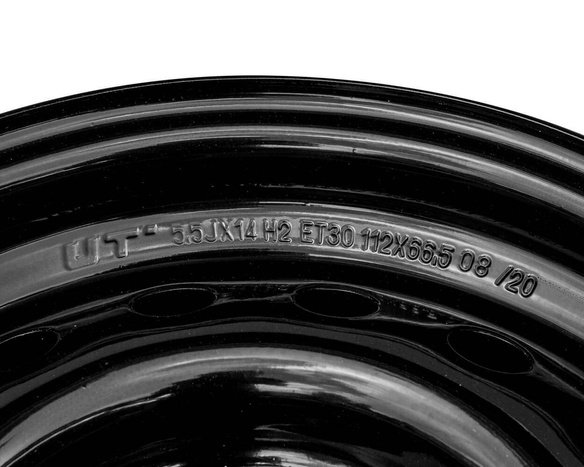 Acélfelni UNITRAILER utánfutóhoz, fekete, 5.5Jx14"H2, 5x112 ET:30