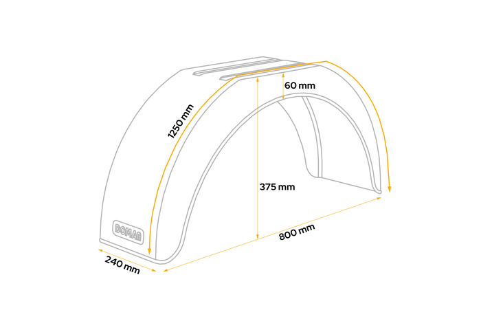 Utánfutó sárvédő 15-16" DOMAR D20140 lapos kerékív 800/240mm