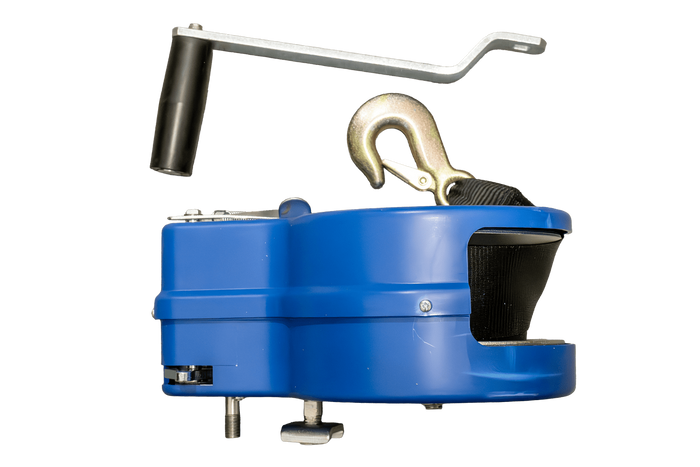 Wciągarka 1150 kg Knott z pasem obudowa niebieska [outlet]