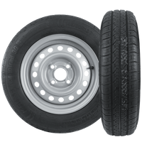 Két pótkocsihoz való kerék szett UNITRAILER / TEMARED / BRENDERUP / STEMA / BÖCKMANN KENDA GUMIABRONCS 145/80 R13 78N STARCO FELNI 4Jx13"H2 4x100 ET:30