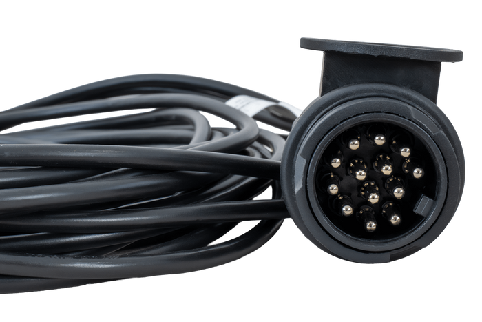 MANTES elektromos szerelés, utánfutó kábelköteg, 5m, 13 tűs csatlakozó, 2x 5 tűs bajonettzár